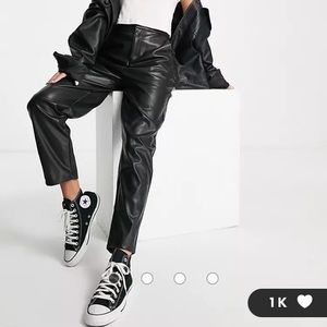 new look leather look tapered pants *NWT*